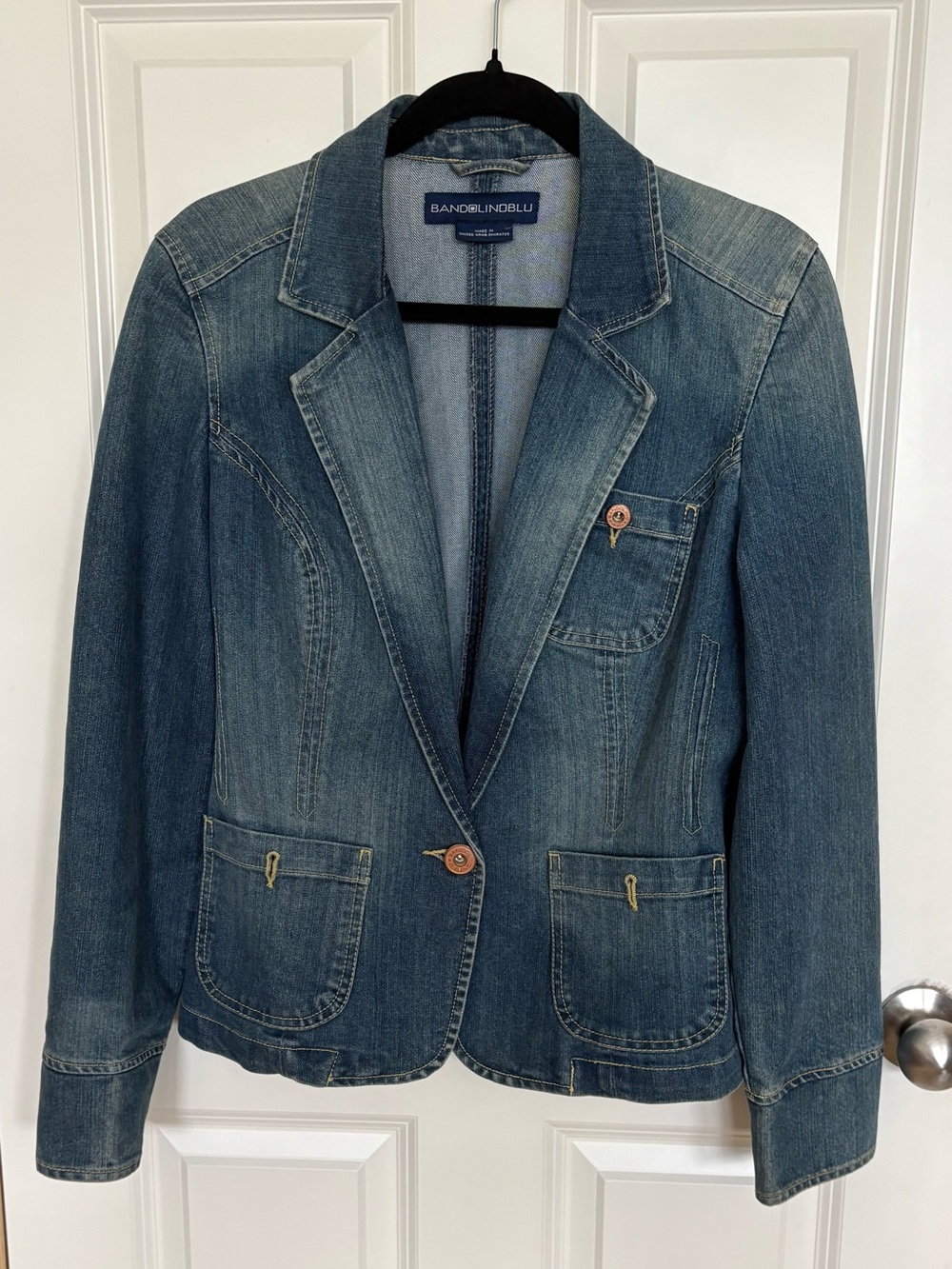 BandolinoBlu Women's Blue Denim Blazer Jacket